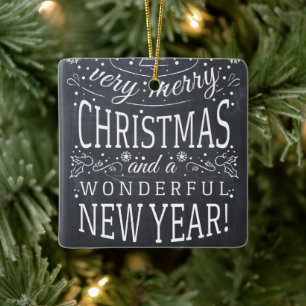 Krijtbord Wonderbaarlijk Nieuwjaar Kerstcitaten Keramisch Ornament