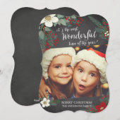 Krijtbord Wonderbaarlijke Kerst Florale Fotokaart Feestdagenkaart (Voorkant / Achterkant)