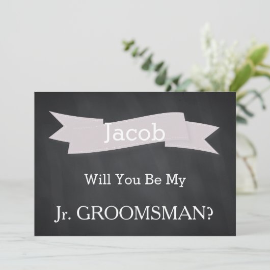 Krijtbord wordt u onze Mr Groomsman Kaart (Staand voorkant)