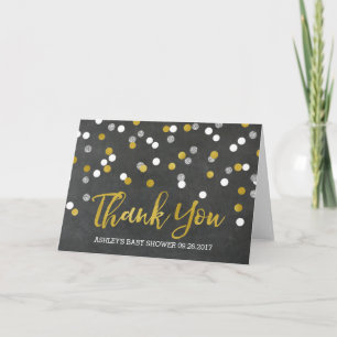 Krijtbord Zilveren Confetti Baby shower Bedankt