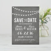 krijtbord zomer string licht opslaan van de datum save the date (Staand voorkant)