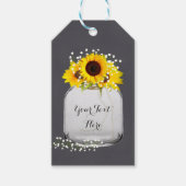 Krijtbord Zonnebloem Mason Jar Custom Gift Labels Cadeaulabel (Voorkant)