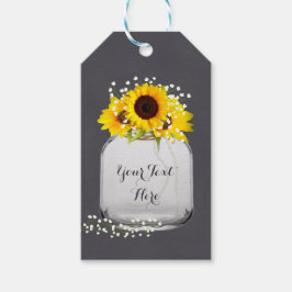 Krijtbord Zonnebloem Mason Jar Custom Gift Labels Cadeaulabel