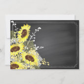 Krijtbord Zonnebloem Rustiek Modern Dank u Bedankkaart (Achterkant)