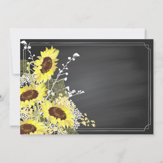 Krijtbord Zonnebloem Rustiek Modern Dank u Bedankkaart (Achterkant)