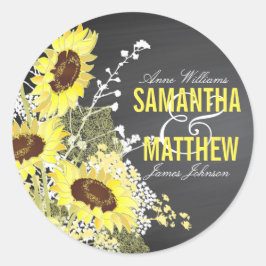 Krijtbord Zonnebloem Rustieke Bruiloft Gift Label