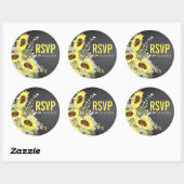 Krijtbord Zonnebloem Rustieke Bruiloft RSVP Label (Vel)