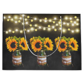 Krijtbord Zonnebloem Rustieke String Lights Gift B Large Cadeautasje (Voorkant)