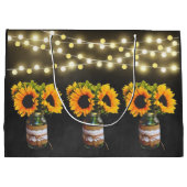 Krijtbord Zonnebloem Rustieke String Lights Gift B Large Cadeautasje (Achterkant)