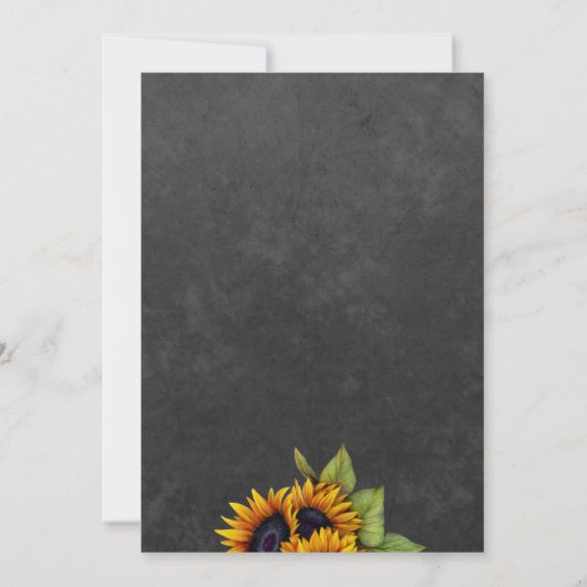 Krijtbord zonnebloemen chique rustiek zoet zestien kaart (Achterkant)