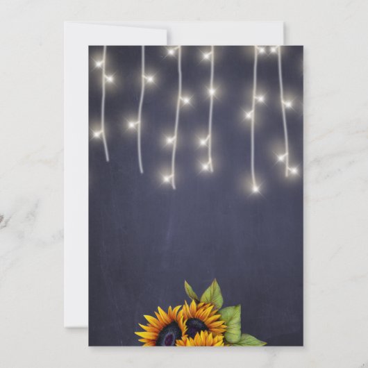 Krijtbord zonnebloemen chique rustiek zoet zestien kaart (Achterkant)