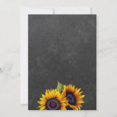 Krijtbord zonnebloemen rustieke verjaardagsfeestje kaart (Achterkant)