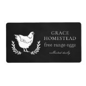 Krijtbord Zwart Boerderij Kippeei Kartonproduct Etiket (Voorkant)