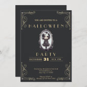 Krijtbord Zwart & Goud Gotisch Victoriaans Hallowe Kaart (Voorkant / Achterkant)