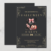 Krijtbord Zwart & Goud Graf RIP Halloween Kaart (Voorkant / Achterkant)