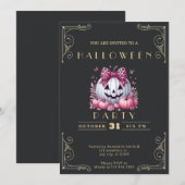 Krijtbord Zwart & Goud Jack-O' Lantaarn Halloween Kaart (Voorkant / Achterkant)