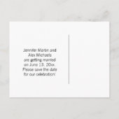 Krijtbord Zwart Turquoise en Pijl Save the Date Aankondigingskaart (Achterkant)