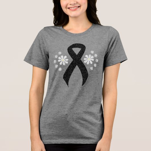 Krijtbord Zwarte Lint Tri-Blend Shirt (Voorkant)