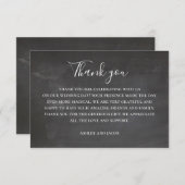 Krijtbordbruiloft. Modern schoolbordscript Bedankkaart (Voorkant / Achterkant)