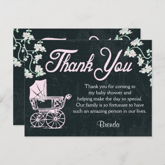  krijtborddouche Dank u kaarten (Voorkant / Achterkant)