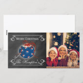 Krijtbordfoto Patriottische Kerst Gepersonaliseerd Feestdagenkaart (Voorkant / Achterkant)