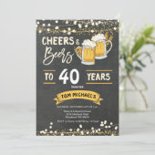 Krijtbordjuichen en bier verjaardag kaart (Staand voorkant)