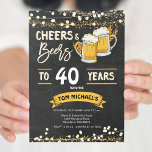 Krijtbordjuichen en bier verjaardag kaart<br><div class="desc">Chalkboard cheers en bieren verjaardagsuitnodiging Adult Birthday Invitation,  40e Man Verjaardag</div>