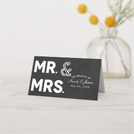 Krijtbordkrijt Mr. & Mrs. Trouwtafelstoel Arrangem Plaatskaartje