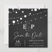 krijtbordlichten Monogram Bruiloft Opslaan De Datu Kaart (Voorkant)