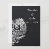 krijtbordpauw, bespaart de datum save the date (Achterkant)