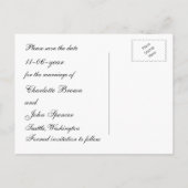 krijtbordpauw redt datum aankondigingskaart (Achterkant)