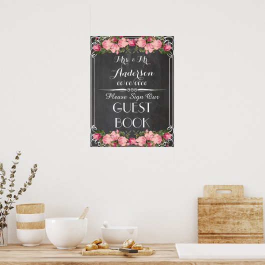 krijtbordposter, trouwgastenboekposter poster (Keuken)