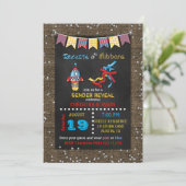 Krijtbordraketten of linten Gender Reveal Kaart (Staand voorkant)