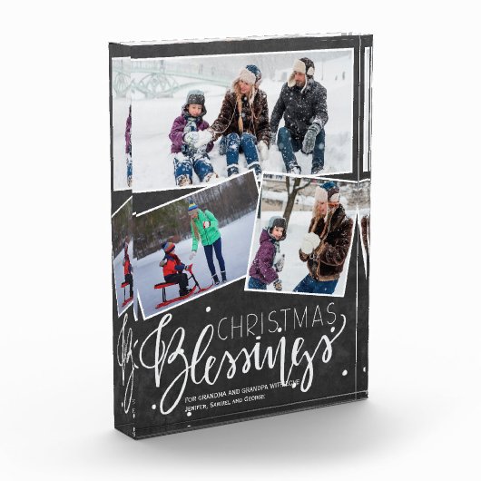 Krijtbordsneeuw met kerstzegeningen 3 foto's (Links)