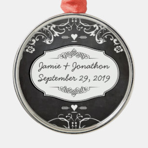 Krijtbordtypografie Bruiloften Metalen Ornament