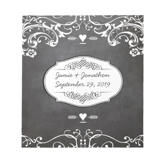 Krijtbordtypografie Bruiloften Notitieblok (Voorkant)