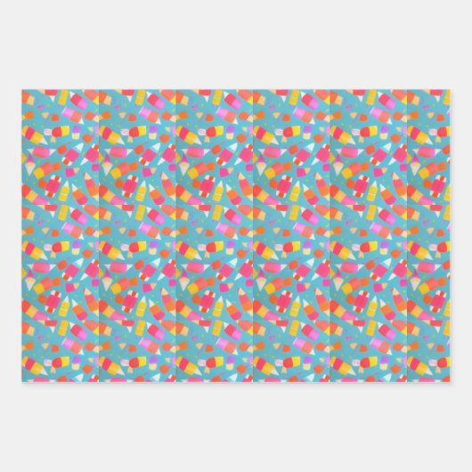 krijtexplosie inpakpapier vel (Voorkant)