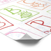 Krijtjes ABC Achtergrond Canvas Poster (Hoek)