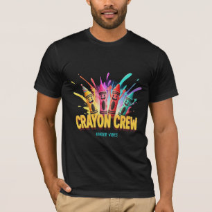 Krijtjes Bemanning Kinder Vibes - Kleurrijke Terug T-shirt