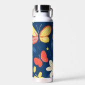 Krijtjes en Vlinder Bloemen Waterfles (Voorkant)