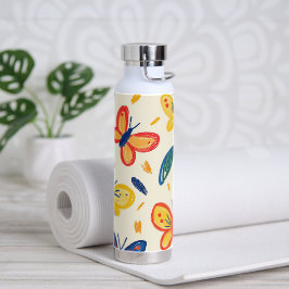 Krijtjes en Vlinder Bloemen Waterfles