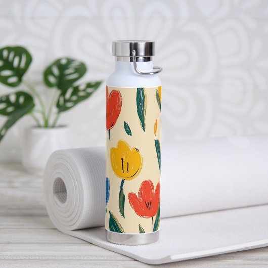 Krijtjes en Vlinder Bloemen Waterfles (Yoga)