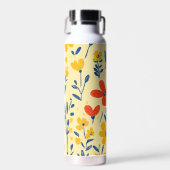 Krijtjes en Vlinder Bloemen Waterfles (Voorkant)