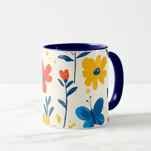 Krijtjes en vlinderbloemen   mok
