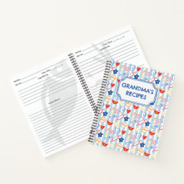 Krijtjes Keuken Doodle Retro Kookpatroon Recept Notitieboek