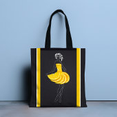 Krijtlijn Art Vrouw Tropisch Sinaasappel Tote Bag