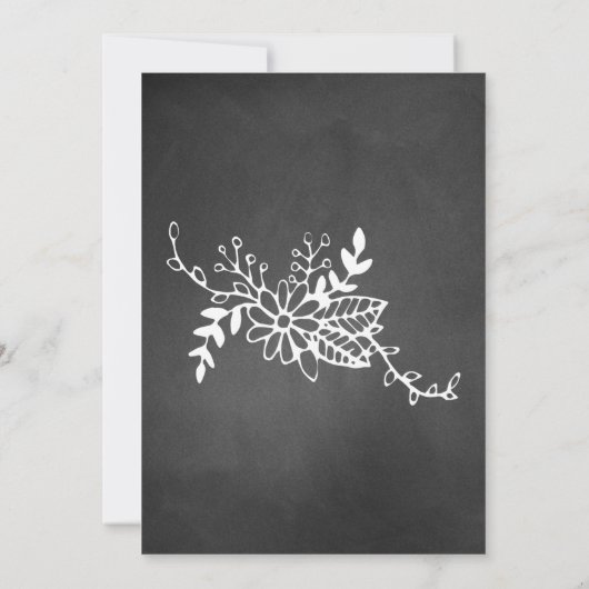 Krijtplank Look Huwelijksuitnodiging Kaart (Achterkant)