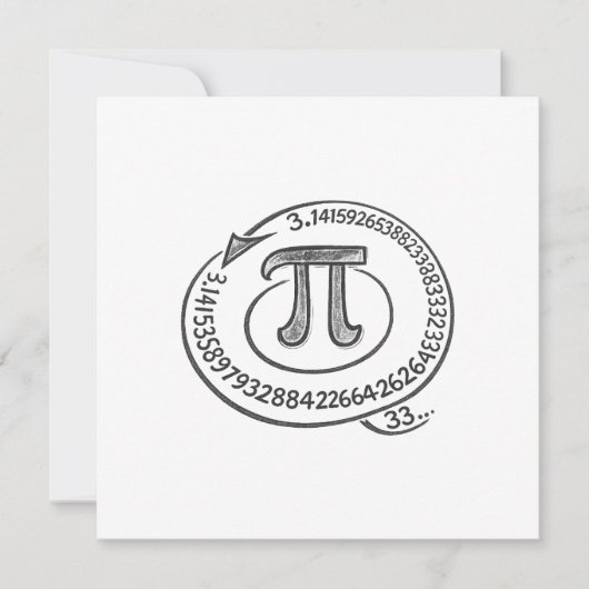 Krijtstijl Pi-symbool met cijfers – Wiskunde Pi-da Feestdagenkaart (Voorkant)