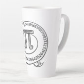 Krijtstijl Pi-symbool met cijfers – Wiskunde Pi-da Latte Mok (Rechterhoek)