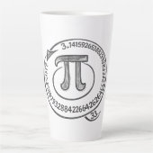 Krijtstijl Pi-symbool met cijfers – Wiskunde Pi-da Latte Mok (Voorkant)